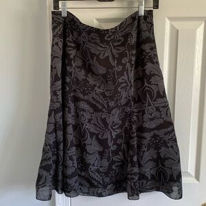NWT H&M Y2K Inspired Floral Lined Skirt Black and Grey Size 12 Missing Belt